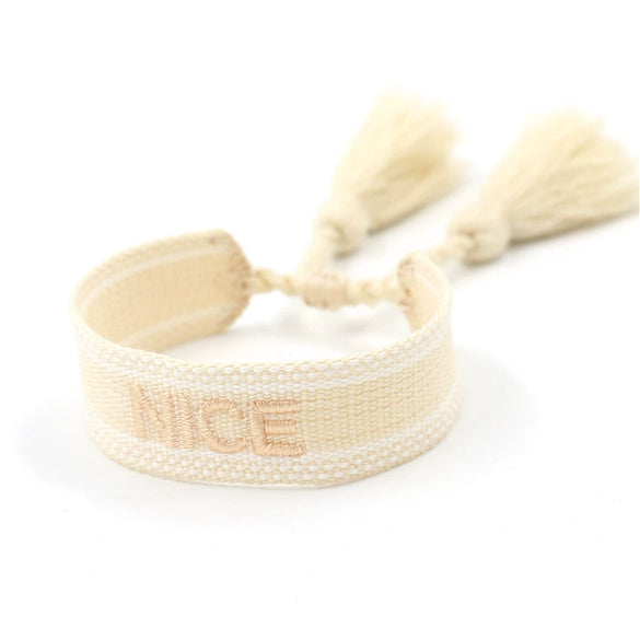 Wholesale Accessories Gold Thread Embroidered Love Letter Wrist Strap Handwoven Tassel Bracelet