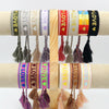 Wholesale Accessories Gold Thread Embroidered Love Letter Wrist Strap Handwoven Tassel Bracelet