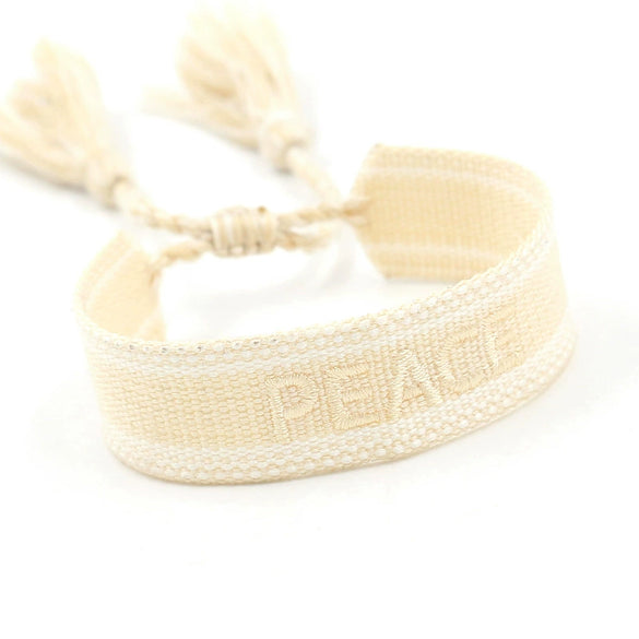 Wholesale Accessories Gold Thread Embroidered Love Letter Wrist Strap Handwoven Tassel Bracelet