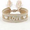 Wholesale Accessories Gold Thread Embroidered Love Letter Wrist Strap Handwoven Tassel Bracelet
