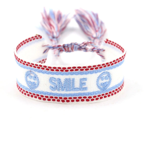 Wholesale Accessories Gold Thread Embroidered Love Letter Wrist Strap Handwoven Tassel Bracelet