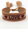 Wholesale Accessories Gold Thread Embroidered Love Letter Wrist Strap Handwoven Tassel Bracelet