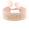 Wholesale Accessories Gold Thread Embroidered Love Letter Wrist Strap Handwoven Tassel Bracelet