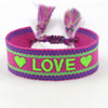 Wholesale Accessories Gold Thread Embroidered Love Letter Wrist Strap Handwoven Tassel Bracelet