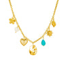 Wholesale Accessories Pendant Stainless Steel Gold Plated Love Flower Sun O Word Chain Necklace For Women Fashion Retro Multi Element