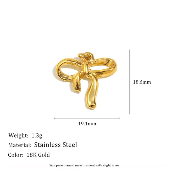 Wholesale Accessories Pendant Stainless Steel Plated 18K Gold Seahorse Bow Fivepointed Star Cowboy Boots Heart Shape Pendant For Women Electroplating