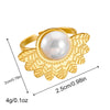 Wholesale Accessories Stainless Steel Goldplated Inlaid Pearl Fanshaped Feather Threepiece Set