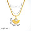 Wholesale Accessories Stainless Steel Goldplated Inlaid Pearl Fanshaped Feather Threepiece Set