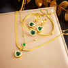 Wholesale Accessories Stainless Steel Goldplated Love Style Chain Bracelet Earrings Necklace Set