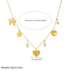 Wholesale Accessories Stainless Steel Heart Shape Love Crown Bow Pearl Electroplating Chain Necklace For Women