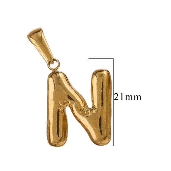 Wholesale Accessories Stainless Steel 18K Gold Plated Mini Bubble Letter Pendant With Butterfly Pattern