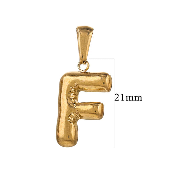 Wholesale Accessories Stainless Steel 18K Gold Plated Mini Bubble Letter Pendant With Butterfly Pattern