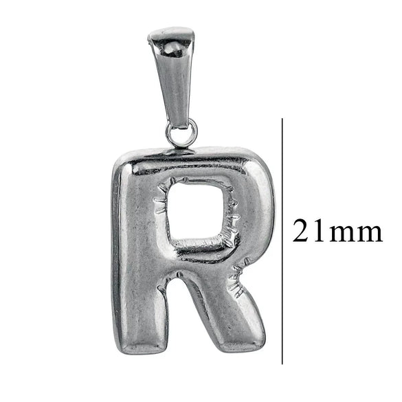 Wholesale Accessories Stainless Steel 18K Gold Plated Mini Bubble Letter Pendant With Butterfly Pattern