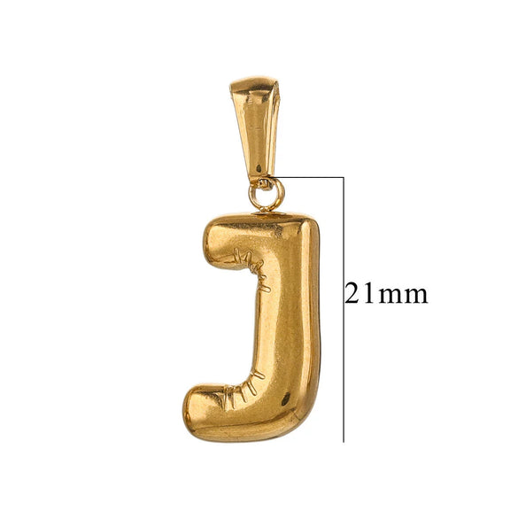 Wholesale Accessories Stainless Steel 18K Gold Plated Mini Bubble Letter Pendant With Butterfly Pattern