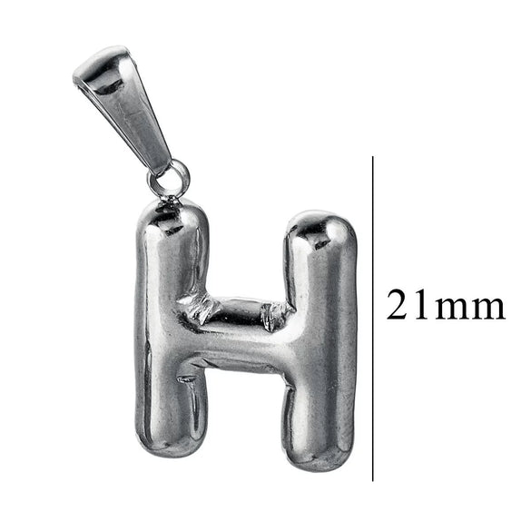 Wholesale Accessories Stainless Steel 18K Gold Plated Mini Bubble Letter Pendant With Butterfly Pattern