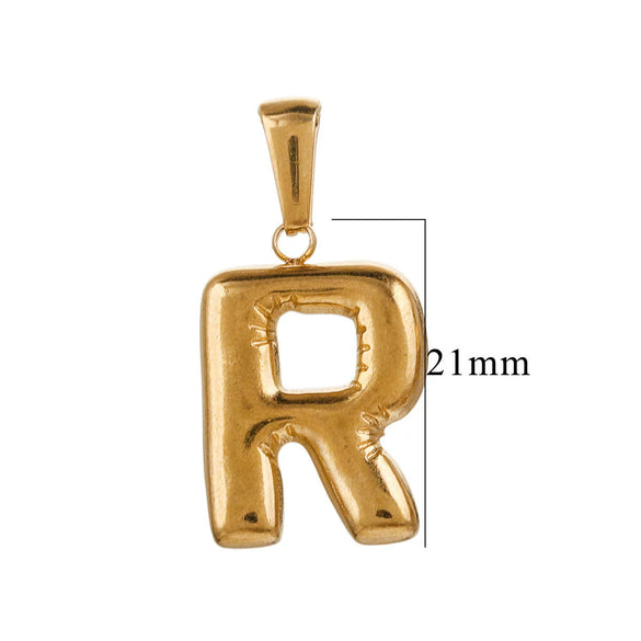 Wholesale Accessories Stainless Steel 18K Gold Plated Mini Bubble Letter Pendant With Butterfly Pattern