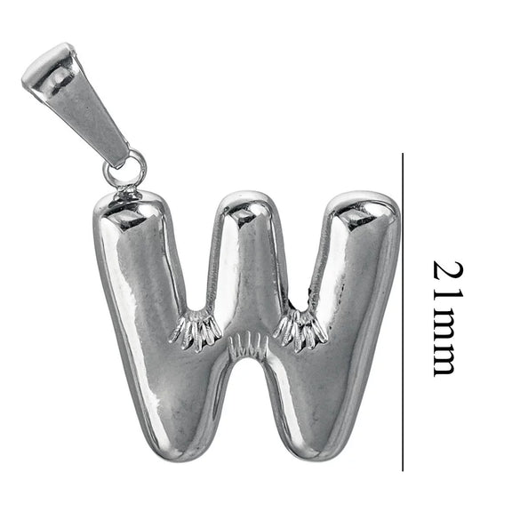 Wholesale Accessories Stainless Steel 18K Gold Plated Mini Bubble Letter Pendant With Butterfly Pattern