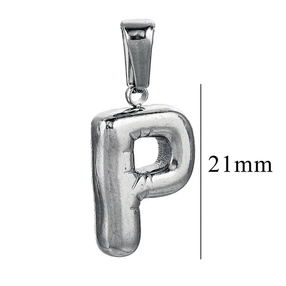 Wholesale Accessories Stainless Steel 18K Gold Plated Mini Bubble Letter Pendant With Butterfly Pattern