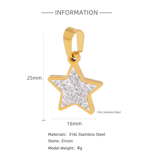 Wholesale Accessories Stainless Steel 18K Gold Plated Star And Moon Style