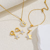 Wholesale Accessories Stainless Steel 18K Gold Plated Star And Moon Style