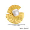 Wholesale Accessories Stainless Steel Pearl Square Fanshaped Geometric Retro Fashion For Women
