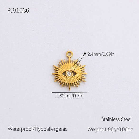 Wholesale Accessories Stainless Steel Retro Handmade Geometric Pendant With Love Drop Bell Pattern 18K Gold Plated