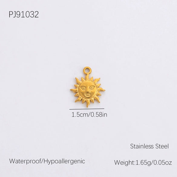 Wholesale Accessories Stainless Steel Retro Handmade Geometric Pendant With Love Drop Bell Pattern 18K Gold Plated