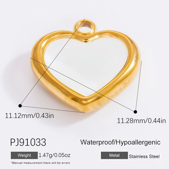 Wholesale Accessories Stainless Steel Retro Handmade Geometric Pendant With Love Drop Bell Pattern 18K Gold Plated