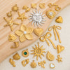 Wholesale Accessories Stainless Steel Retro Handmade Geometric Pendant With Love Drop Bell Pattern 18K Gold Plated
