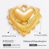 Wholesale Accessories Stainless Steel Retro Handmade Geometric Pendant With Love Drop Bell Pattern 18K Gold Plated