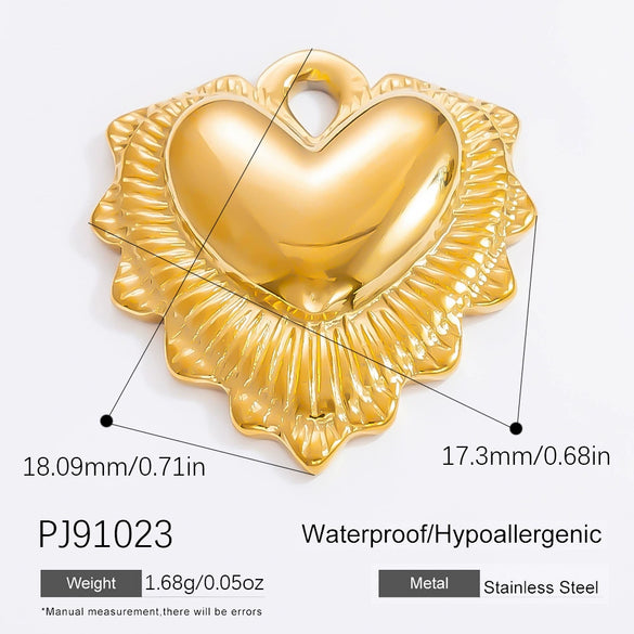 Wholesale Accessories Stainless Steel Retro Handmade Geometric Pendant With Love Drop Bell Pattern 18K Gold Plated