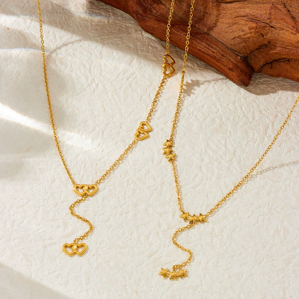 Wholesale Accessories Stainless Steel Rhinestones Electroplating Love Yshaped Long Tassel Women's