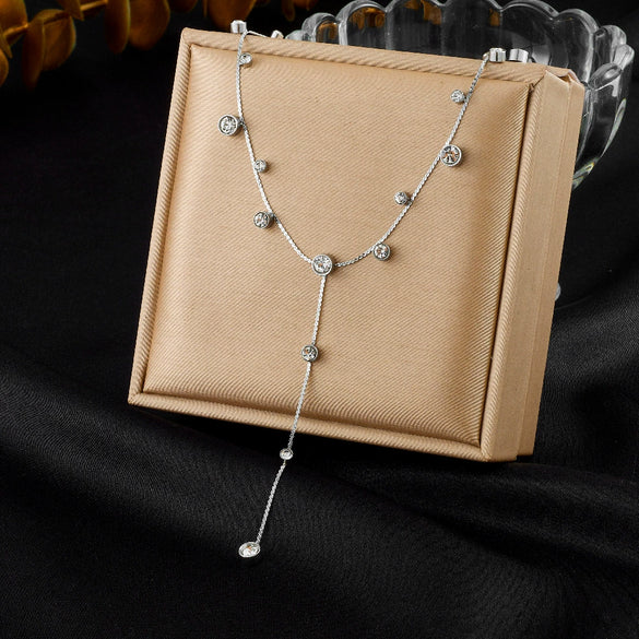 Wholesale Accessories Stainless Steel Rhinestones Electroplating Love Yshaped Long Tassel Women's