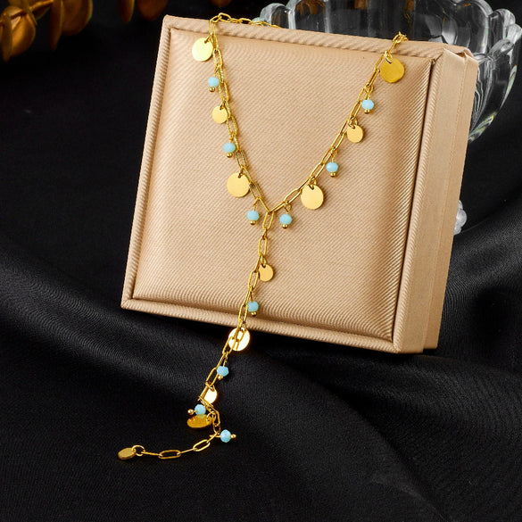 Wholesale Accessories Stainless Steel Rhinestones Electroplating Love Yshaped Long Tassel Women's