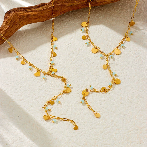 Wholesale Accessories Stainless Steel Rhinestones Electroplating Love Yshaped Long Tassel Women's