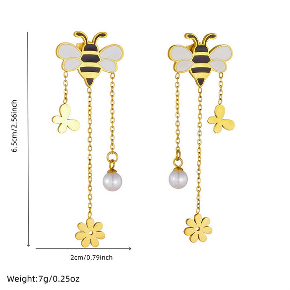 Wholesale Accessories Stainless Steel Set With Cartoon Oil Dripping Bee Butterfly Dragonfly Insect Patterns Electroplated