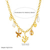 Wholesale Accessories Stainless Steel Women's Necklace With Leaf Pattern And Electroplating In Retro Ocean Resort Style