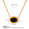 Wholesale Accessories 316L Stainless Steel Oval Inlaid Tiger's Eye Retro Geometric Love Water Drops Bell Style For Women