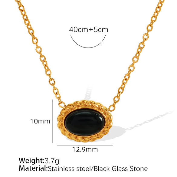 Wholesale Accessories 316L Stainless Steel Oval Inlaid Tiger's Eye Retro Geometric Love Water Drops Bell Style For Women