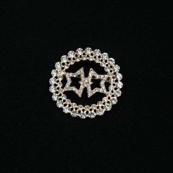 Wholesale Accessories Women's Style Light Luxury Diamondencrusted Star Shape Zinc Alloy Brooch With Electroplating