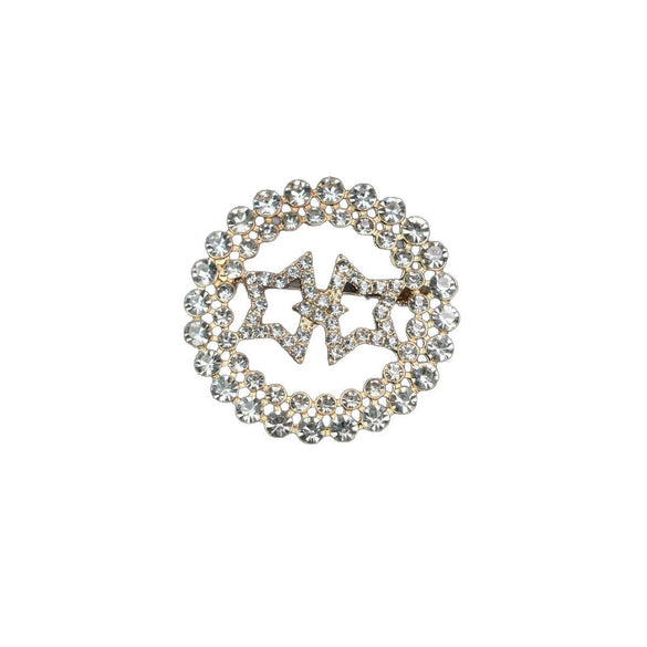 Wholesale Accessories Women's Style Light Luxury Diamondencrusted Star Shape Zinc Alloy Brooch With Electroplating