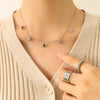 Wholesale Accessories Zircon Pendant Necklace With Ball Chain Light Luxury Geometric Style 316L Stainless Steel Electroplating