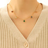 Wholesale Accessories Zircon Pendant Necklace With Ball Chain Light Luxury Geometric Style 316L Stainless Steel Electroplating