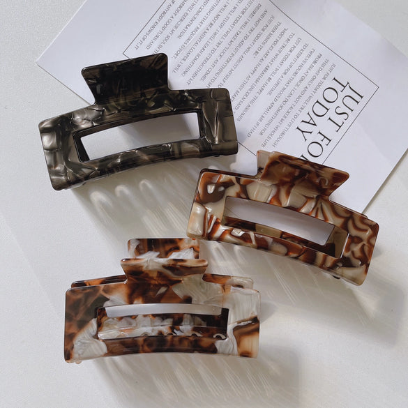 Wholesale Acetate Hair Clip Retro Elegant Large Shark Grip Female Hair Accessories Handmade For Autumn And Winter