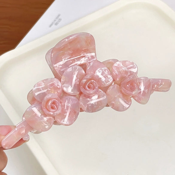 Wholesale Acetate Sweet Style Handmade Twin Flower Hair Gripper For Women