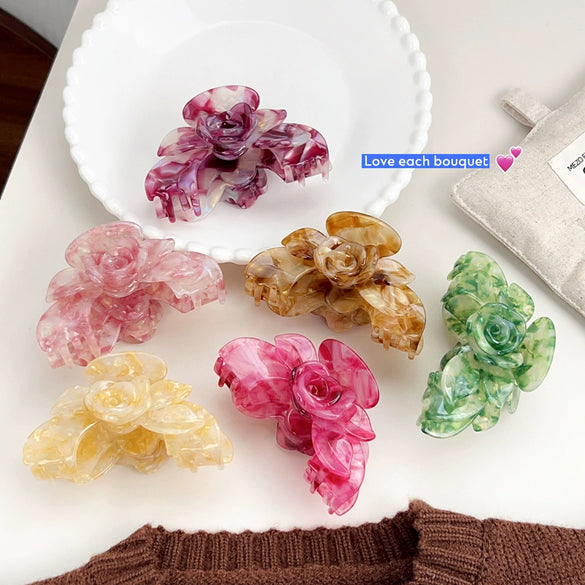 Wholesale Acetic Acid Hair Accessories Lovely Natural Style Polishing Flower Hairpin Hair Clip Shark Clip Grab Clip