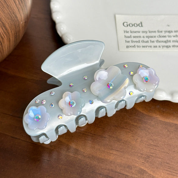 Wholesale Acetic Acid Hairpin With Diamondencrusted Flower Design For Women High Grade Sense Clip Back Head Shark Clip