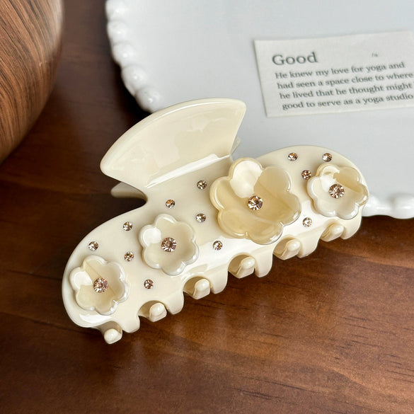 Wholesale Acetic Acid Hairpin With Diamondencrusted Flower Design For Women High Grade Sense Clip Back Head Shark Clip