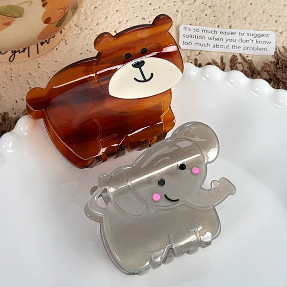 Wholesale Acetic Acid Handmade Cartoon Animal Hair Grab Clips For Women