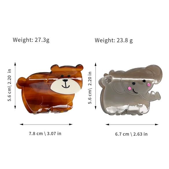 Wholesale Acetic Acid Handmade Cartoon Animal Hair Grab Clips For Women